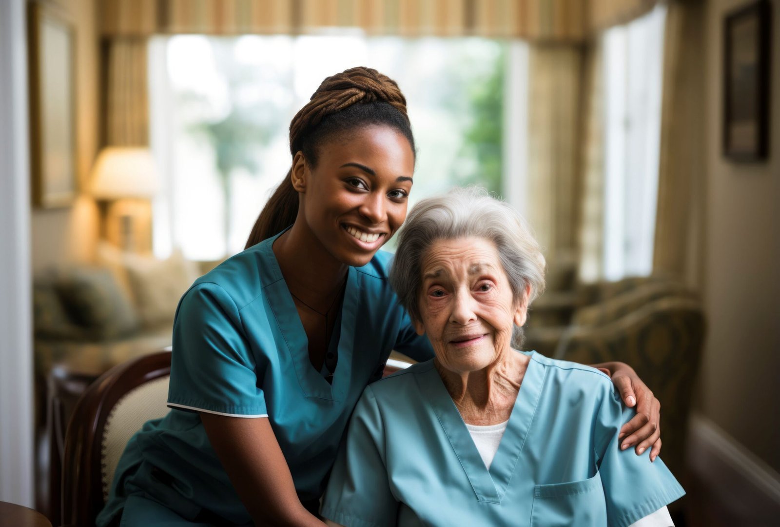 nurse taking care elderly patient